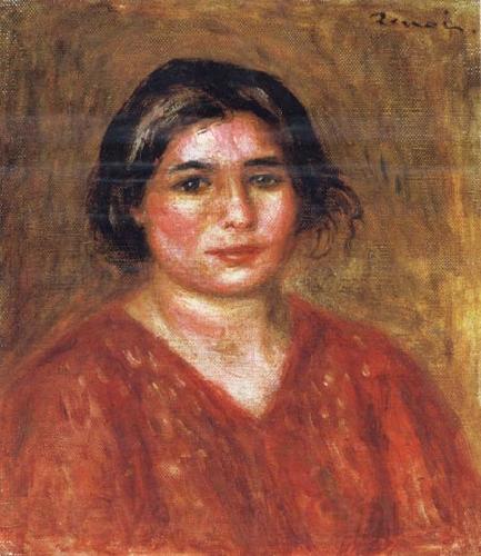 Pierre Renoir Gabrielle in a Red Blouse Norge oil painting art
